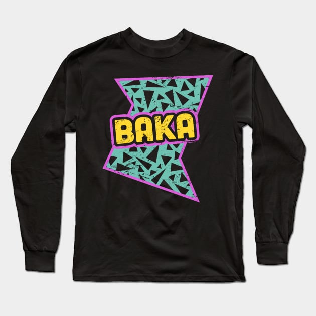 Rad 90s Anime Baka Long Sleeve T-Shirt by Wizardmode